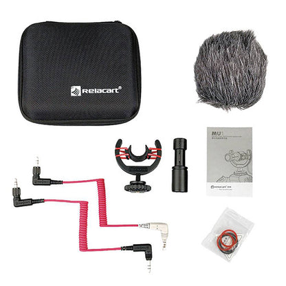 Relacart MU1 Mic Unidirectional Photography Recording Interview Microphone for Phone or Action Camera