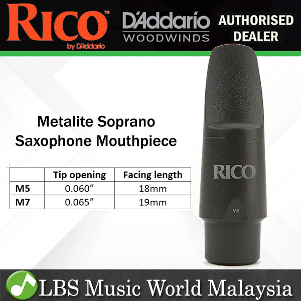 Rico Metalite Soprano Saxophone Mouthpiece for Jazz Sax Mouth Piece - M5 M7