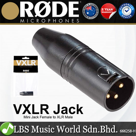 Rode VXLR 3.5mm Mini Jack TRS Female to XLR Male Adapter - VXLR, VXLR Pro & VXLR+