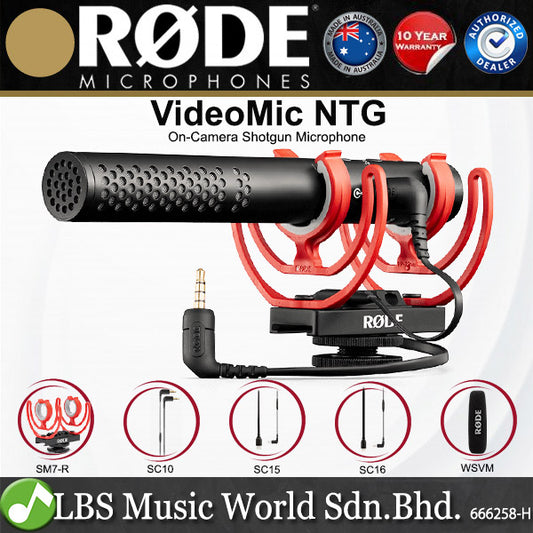 Rode VideoMic NTG Ultra Light Camera Mount Shotgun Mic Supercardioid Condenser Microphone (Video Mic)