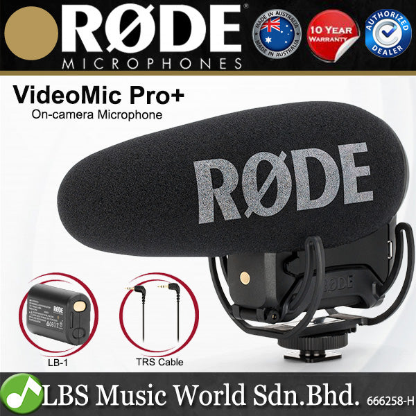 Rode VideoMic Pro+ Camera Mount Shotgun Microphone Supercardioid Condenser Mic (Video Mic)
