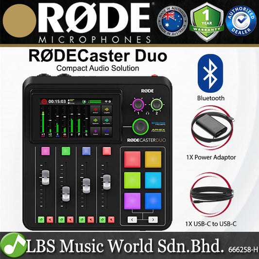 Rode RODECaster Duo Audio Production Studio With Built In Wireless Receiver and Bluetooth (RODE Caster)