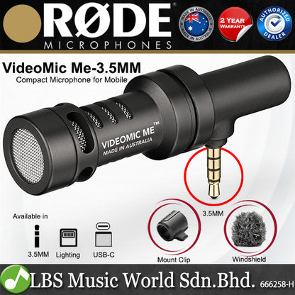 Rode VideoMic ME Directional Compact Microphone for Mobile Devices with Mic Clip and Windshield