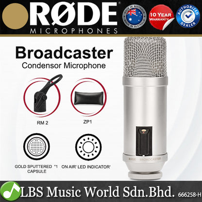 Rode Broadcaster Large Diaphragm Condenser Microphone with Internal Mic Pop Filter