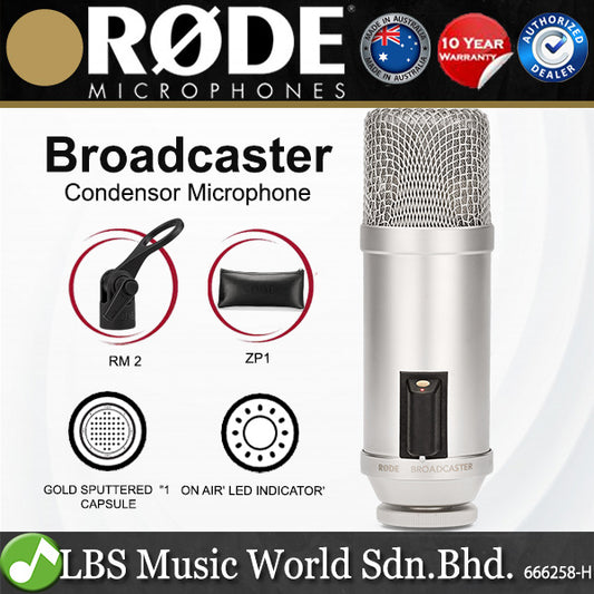 Rode Broadcaster Large Diaphragm Condenser Microphone with Internal Mic Pop Filter