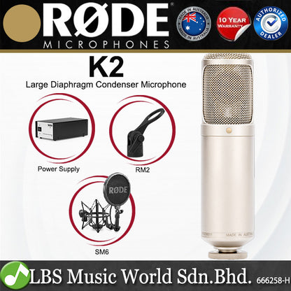 Rode K2 Large Diaphragm Tube Condenser Microphone Omnidirectional Cardioid Mic
