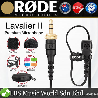 Rode Lavalier II Omnidirectional Mic Lavalier Microphone with Locking 3.5mm TRS Connector (Version 2)