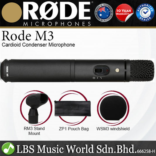 Rode M3 Small Diaphragm Permanently Polarised Mic Cardioid Condenser Microphone with Pad (M 3)