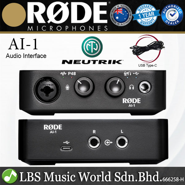 Rode AI-1 Studio Quality USB Audio Interface with 48v Phantom Power (AI1 AI 1)