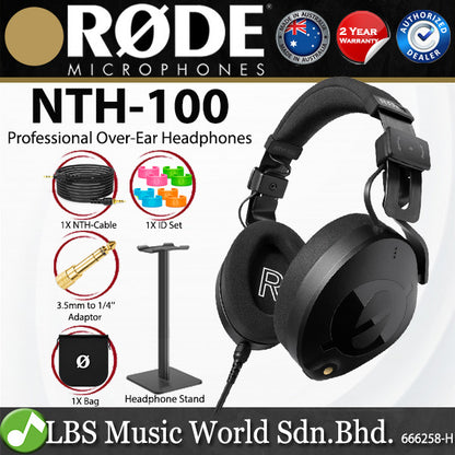 Rode NTH-100 Professional Wired Over Ear Headphones Detachable Cable with Stand (NTH100 NTH 100)