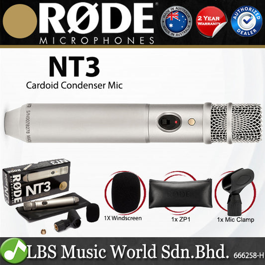 Rode NT3 3/4" Medium Diaphragm Mic Cardioid Condenser Microphone (NT 3)