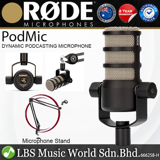 Rode PodMic Cardioid Dynamic Broadcast Microphone with Integrated Pop Shield (Pod Mic)