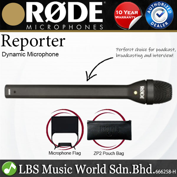 Rode Reporter Handheld Omnidirectional Dynamic Interview Mic Microphone Podcast Broadcast