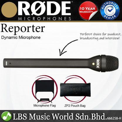 Rode Reporter Handheld Omnidirectional Dynamic Interview Mic Microphone Podcast Broadcast