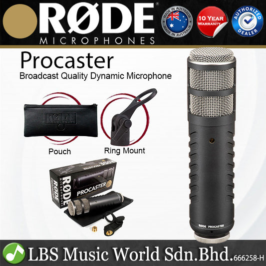 Rode Procaster Broadcast Dynamic Podcast Microphone with XLR Mic Connection