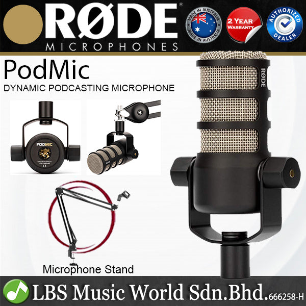 Rode PodMic Cardioid Dynamic Broadcast Microphone with Integrated Pop Shield (Pod Mic)
