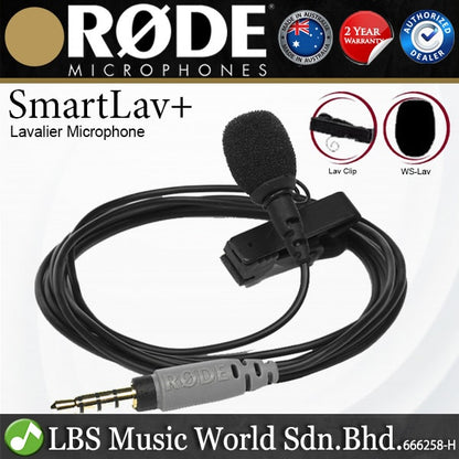 Rode SmartLav+ Lavalier Mic Microphone for Smartphones or Tablet with Foam Pop Shield (SmartLav Smart Lav)