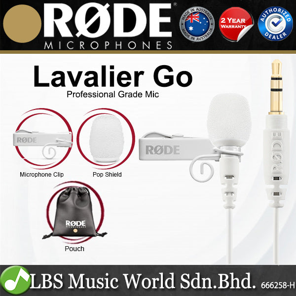 Rode Lavalier GO Professional Grade Omnidirectional Mic Microphone Broadcast Wearable Black