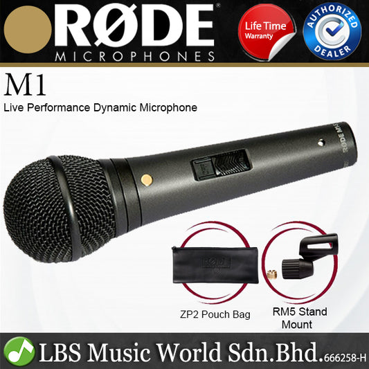 Rode M1 Live Performance Live Dynamic Vocal Mic Microphone with Die Cast Body (M-1 M 1)