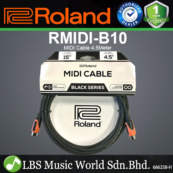 Roland RMIDI-B10 Black Series MIDI Cable - 10 Feet/4.5 Meter (RMIDI B10)