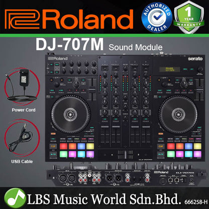 Roland DJ-707M 4 Channel Serato DJ Controller with Turntable, Drum Machhine and Vocal Transformer  (DJ707M DJ 707M)
