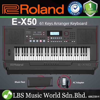 Roland E-X50 61 Keys Arranger Portable Keyboard with Bluetooth (EX50 E X50)