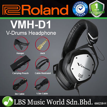 Roland VMH-D1 Over Ear V-Drums V-MODA Wired Headphones with Pouch and Hanger (VMHD1 VMH D1)