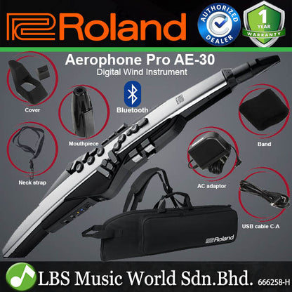 Roland Aerophone Pro AE-30 Digital Wind Instrument with Bluetooth - Silver (AE30)