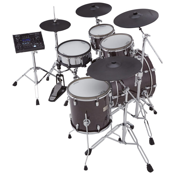 Roland VAD706GE V-Drums 5 Pieces Wood Shell Electronic Drum Set with TD-50X Sound Module - Gloss Ebony (VAD706)