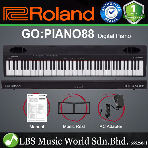 Roland GO:PIANO88 88 Keys Digital Piano with Midi and Bluetooth (Go-88P GO PIANO 88 )