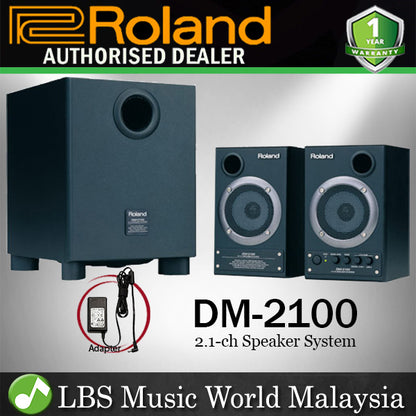 Roland DM-2100 Monitor Speaker with 50 Watt Subwoofer for Studio Monitoring (DM2100 DM 2100)