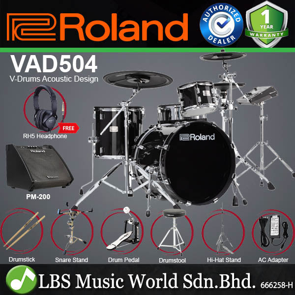 Roland VAD504 V-Drums 4 Piece Wood Shell Electronic Drum Kit - Generation 2 (VAD 504)