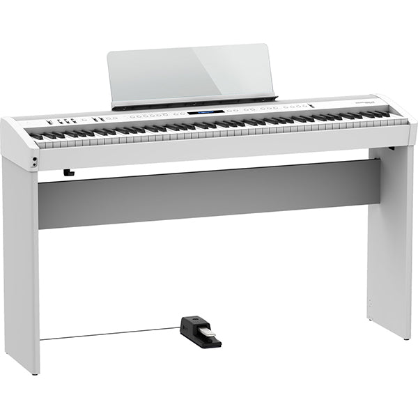 Roland FP-60X 88 Key Digital Piano with KSC-72 Wooden Stand and KPD-90 3 Pedal Bluetooth Function - White (FP60X FP60 X)