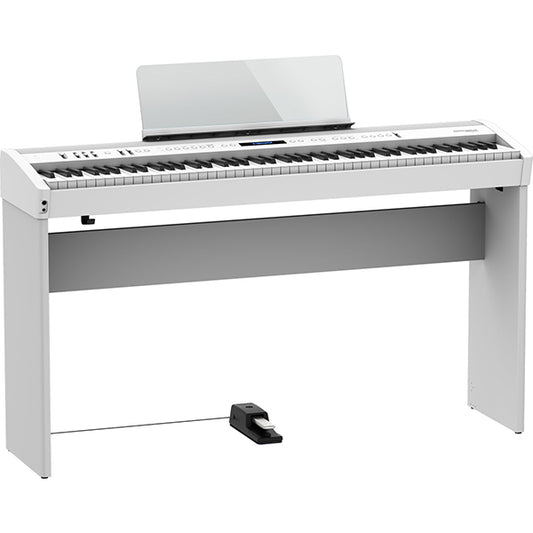 Roland FP-60X 88 Key Digital Piano with KSC-72 Wooden Stand and KPD-90 3 Pedal Bluetooth Function - White (FP60X FP60 X)