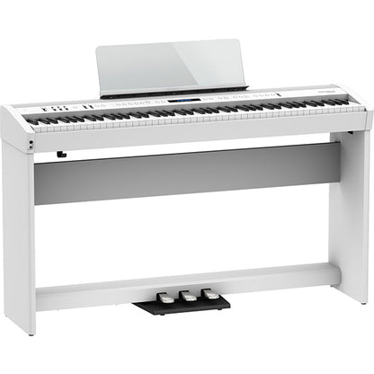 Roland FP-60X 88 Key Digital Piano with KSC-72 Wooden Stand and KPD-90 3 Pedal Bluetooth Function - White (FP60X FP60 X)