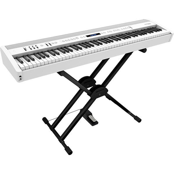 Roland FP-60X 88 Key Digital Piano with KSC-72 Wooden Stand and KPD-90 3 Pedal Bluetooth Function - White (FP60X FP60 X)