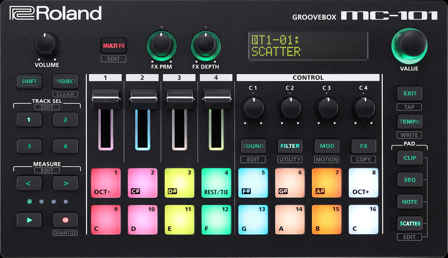 Roland MC-101 4 Track Groovbox USB MIDI Sequencer with Multi Effect (MC101 MC 101)