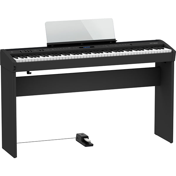 Roland FP-60X 88 Key Digital Piano with KSC-72 Wooden Stand and  KPD-90 3 Pedal - Black (FP60X FP60 X)