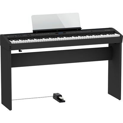 Roland FP-60X 88 Key Digital Piano with KSC-72 Wooden Stand and  KPD-90 3 Pedal - Black (FP60X FP60 X)