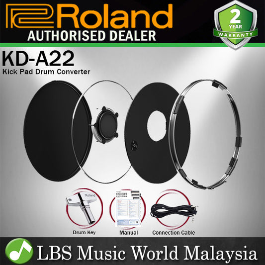 Roland KD-A22 Electronic Kick Pad Drum Converter for 22 Inch Acoustic Bass Drum (KDA22 KD A22)