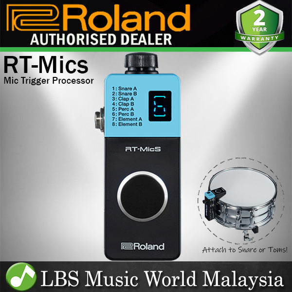 Roland RT-MicS Mic Trigger Processor Hybrid Drum Module with Mic Microphone (RT Mics)