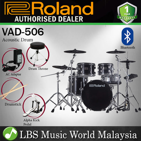[Discontinued] Roland VAD-506 V-Drums Acoustic 5 Piece Wood Shell Design Electronic Drum Set (VAD506 VAD 506)