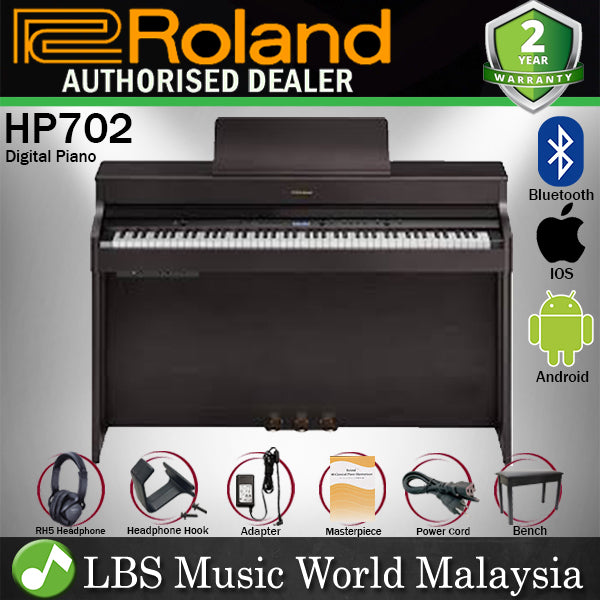 Roland HP702 88 Keys Digital Piano Weighted Key with Bluetooth Dark Rosewood (HP-702 HP702)