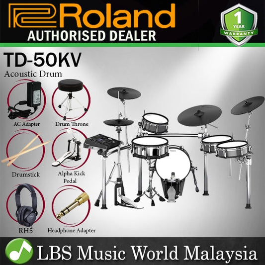 Roland V-Drums TD-50KV 5 piece Electronic Drum Set with 14" Snare 14" Kick 10" Tom (TD50KV TD 50KV)