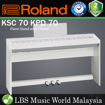Roland KSC70 Piano Matching Stand with KPD70 3 Pedal for FP-30 Digital Piano White (KSC 70 KPD 70)