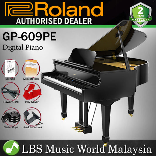Roland GP609 88 Keys Digital Grand Piano with PHA-50 Key Polish Ebony (GP609PE GP 609)