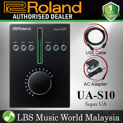 Roland UA-S10 Super UA Audiophile-Grade USB Audio Interface for Mac PC (UAS10 UA S10)
