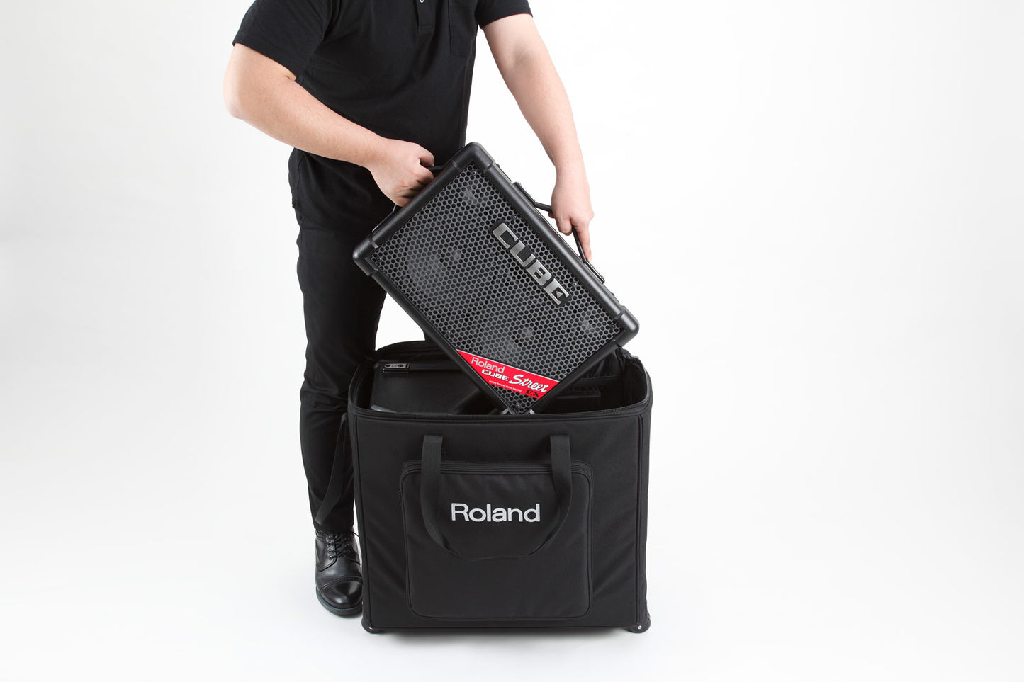 [DISCONTINUED] Roland CUBE Street EX PA Pack Battery Powered Stereo PA Speaker Amp with Carrying Case