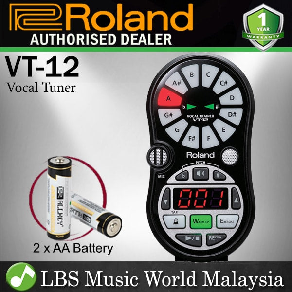 Roland VT-12 Vocal Tuner Trainer Onboard Mic Record 2 Track Recording Black (VT12 VT 12)
