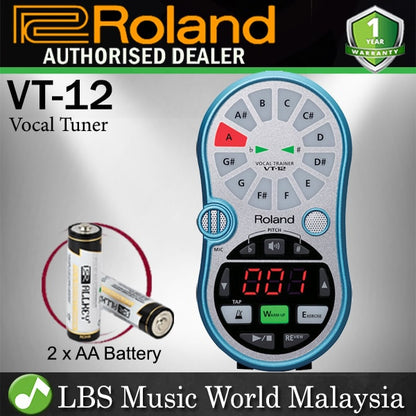 Roland VT-12 Vocal Tuner Trainer Onboard Mic Record 2 Track Recording Blue (VT12 VT 12)